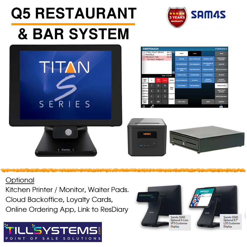 Sam4s Q5 Restaurant & Bar EPoS System